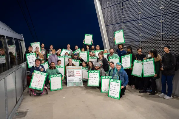 RWU members at the tram